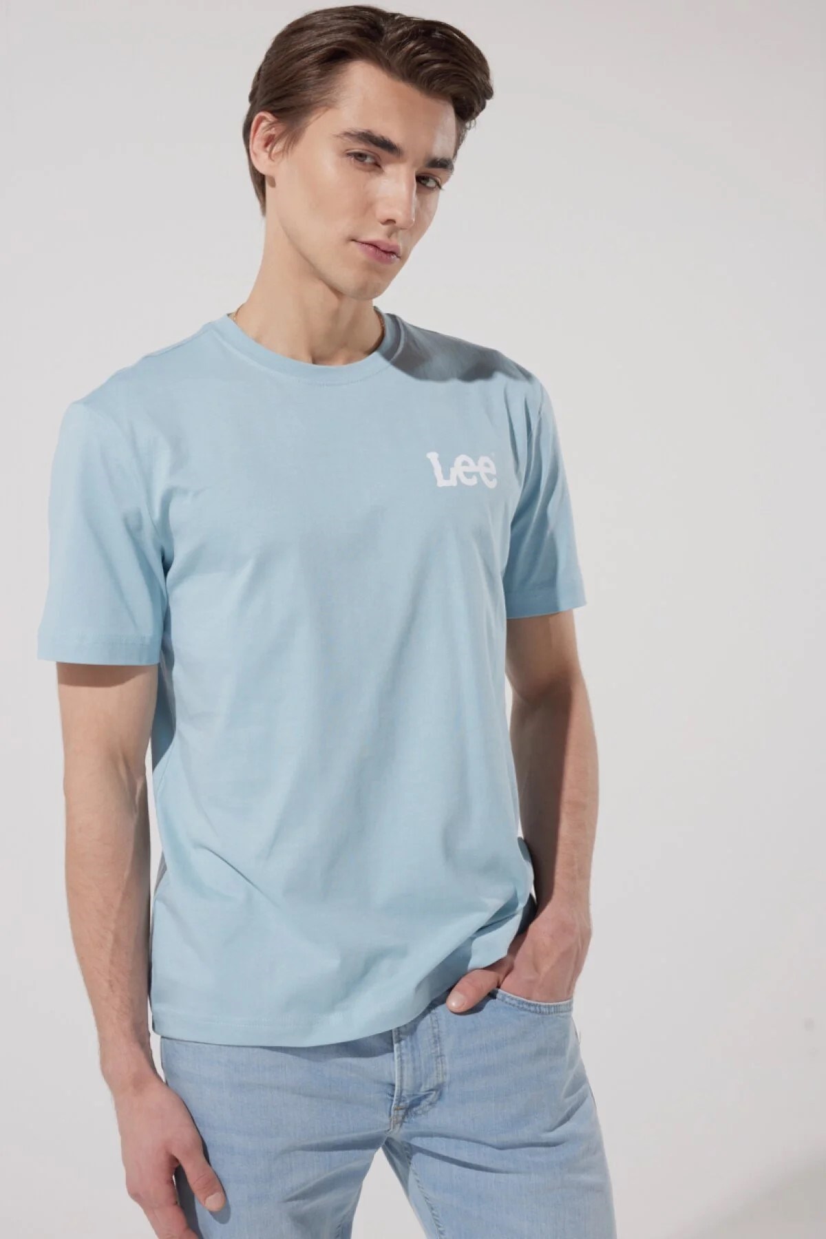 Lee Erkek T-Shirt LL04FQUY Ice Blue