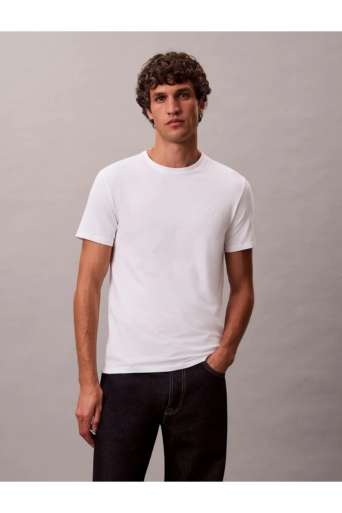 Calvin Klein Erkek T-Shirt LV04LC240GYAF Whıte