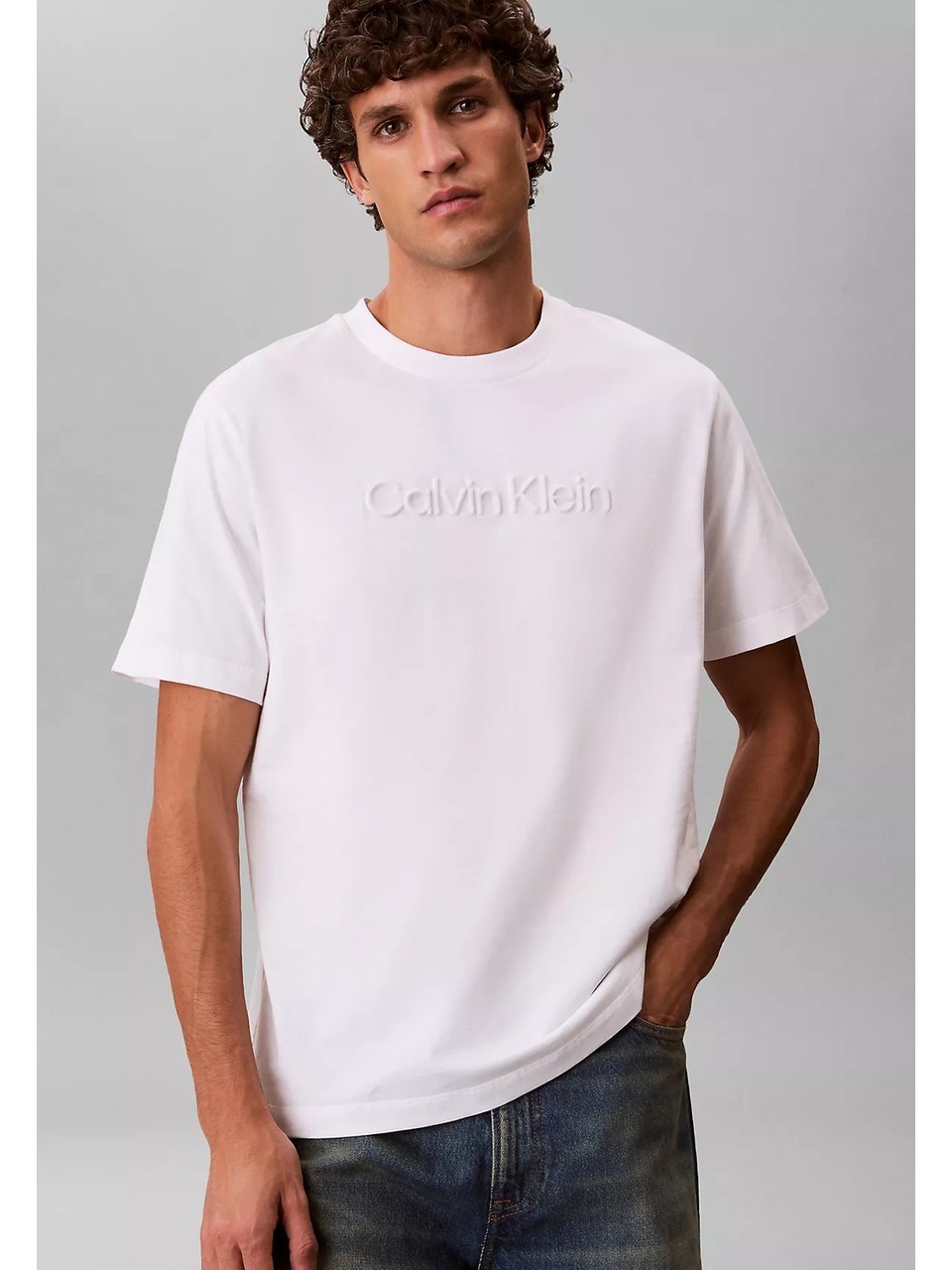Calvin Klein Erkek T-Shirt LV04LF811GYAF Whıte