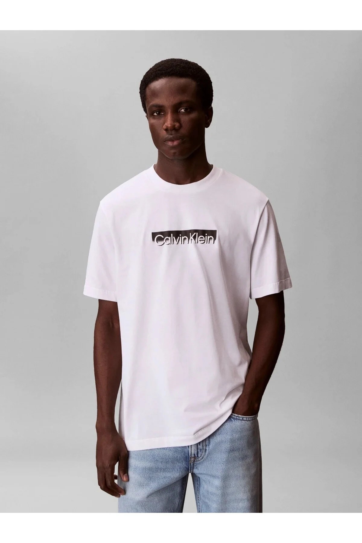 Calvin Klein Erkek T-Shirt LV04LF812GYAF Whıte