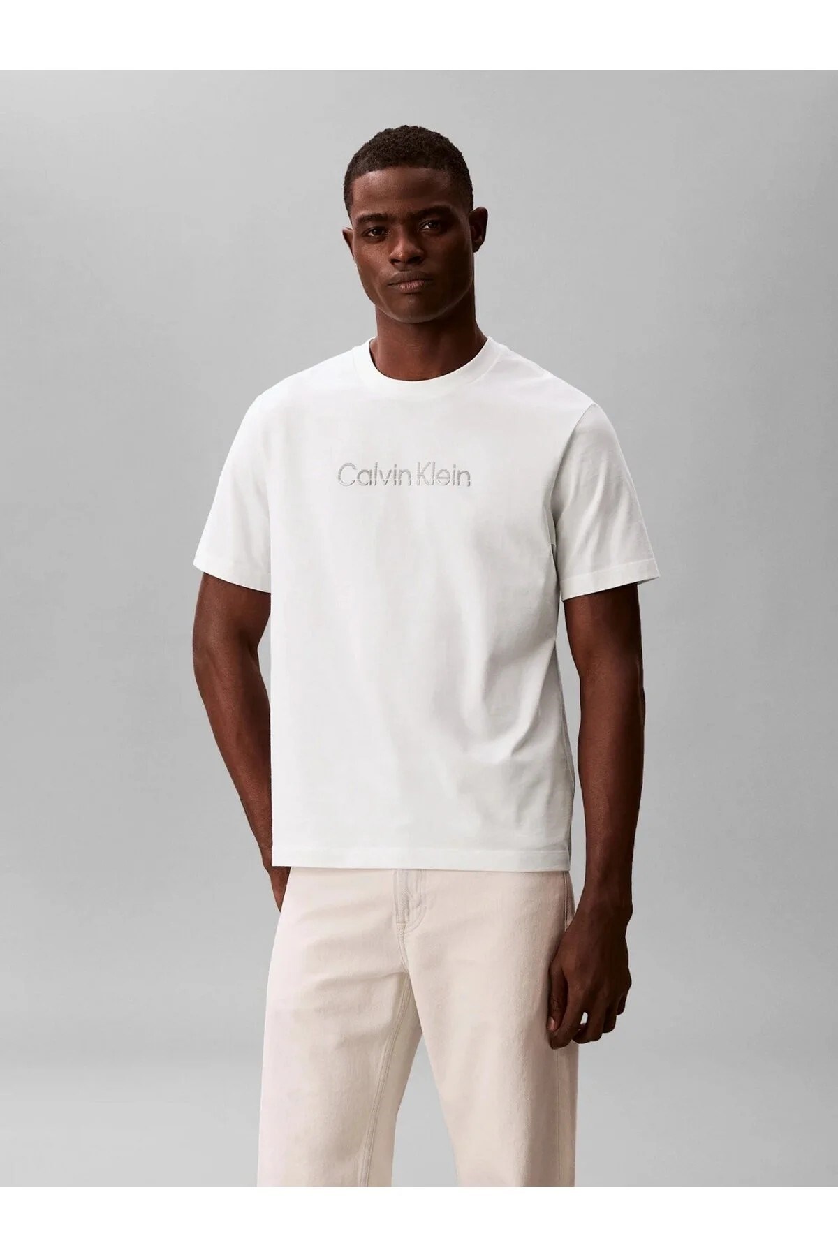 Calvin Klein Erkek T-Shirt LV04LF813GYAF Whıte