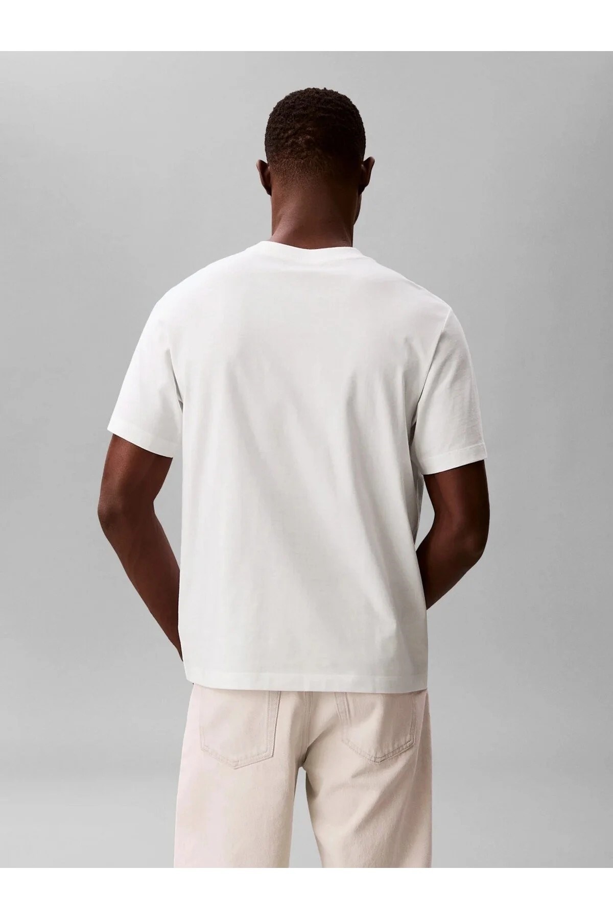 Calvin Klein Erkek T-Shirt LV04LF813GYAF Whıte