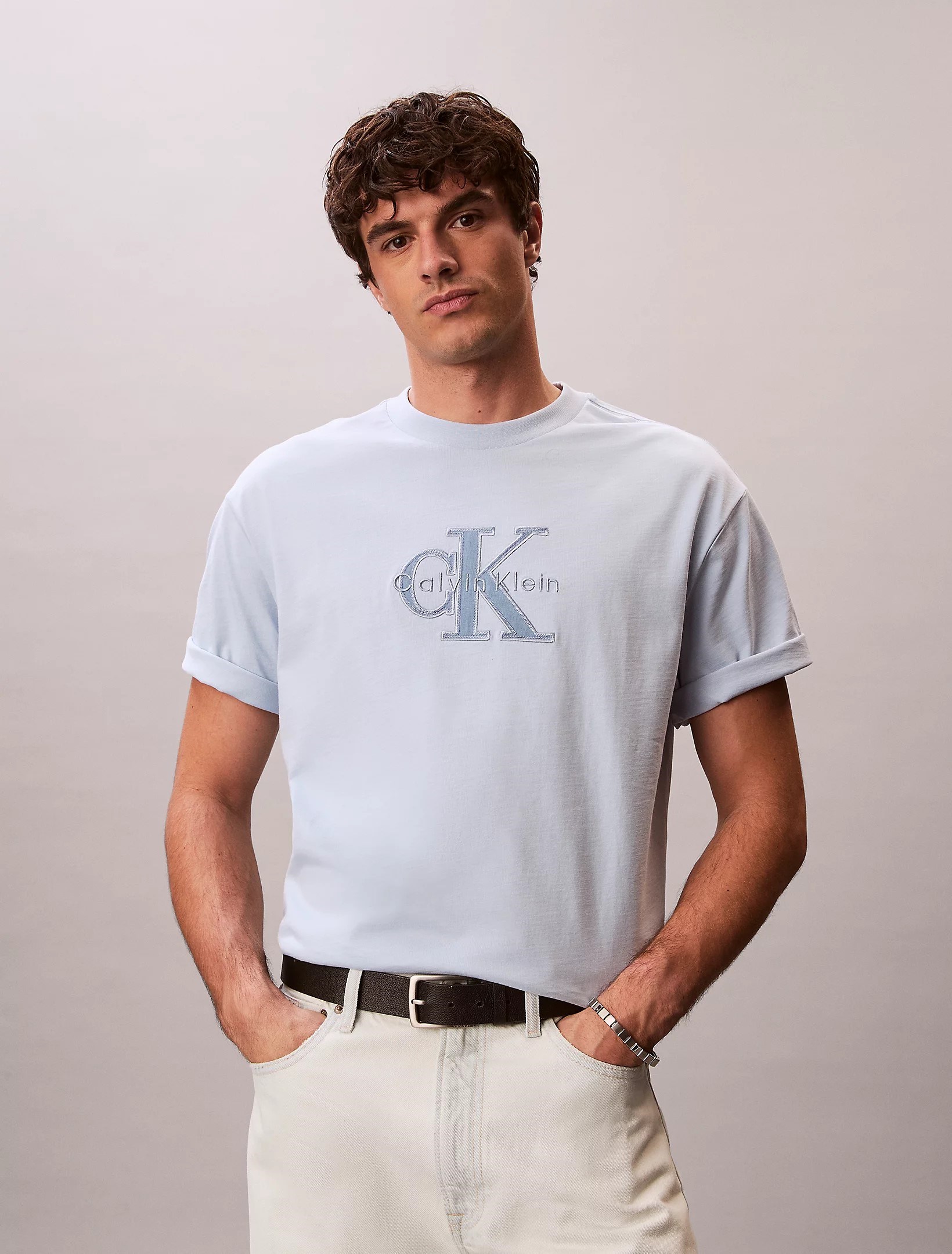 Calvin Klein Erkek T-Shirt LV04RF819GC1O Breezy Blue