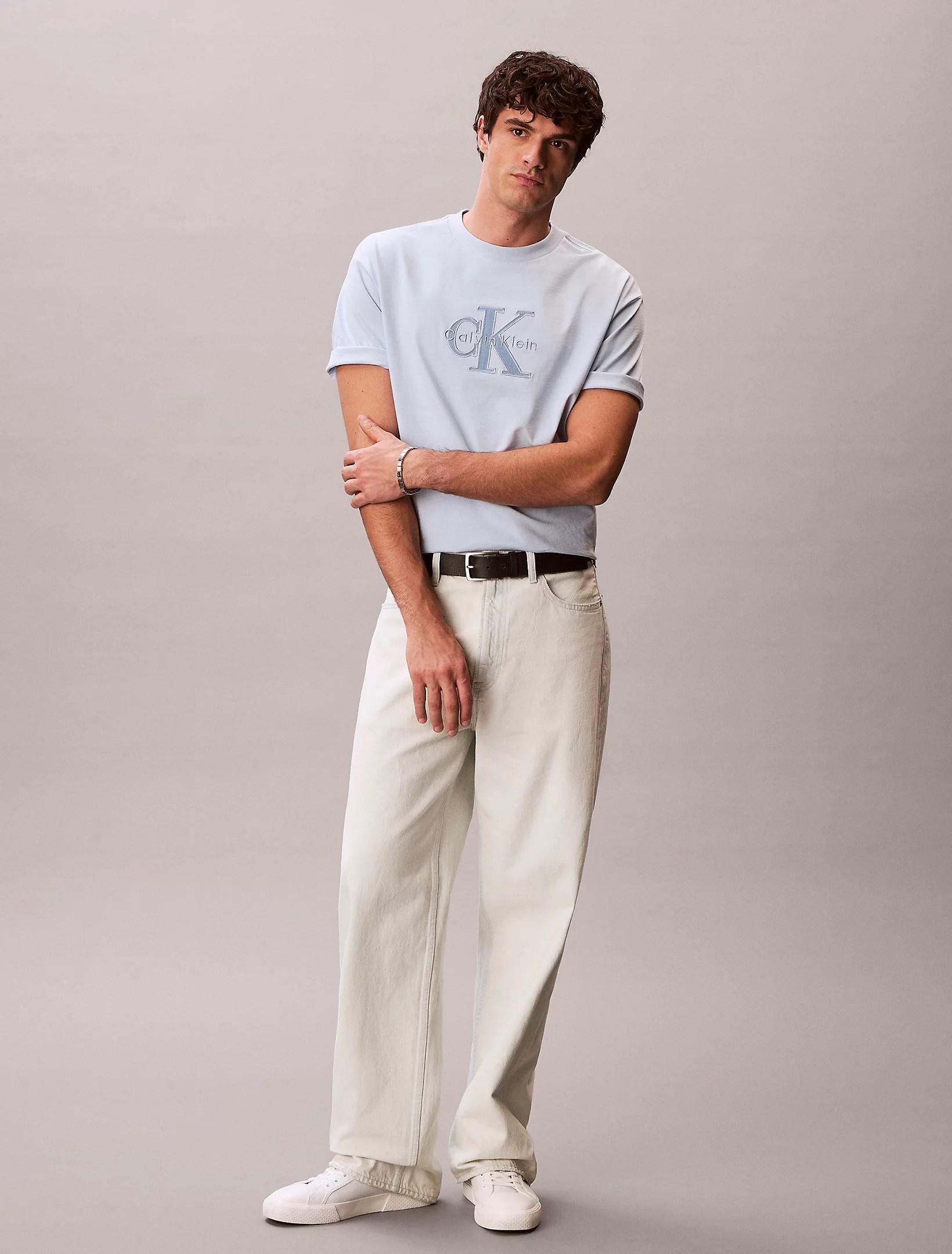 Calvin Klein Erkek T-Shirt LV04RF819GC1O Breezy Blue