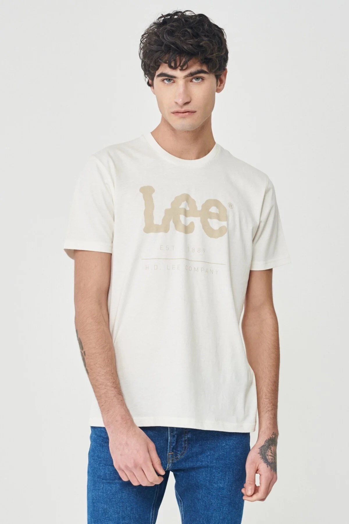 Lee Erkek T-Shirt LV11FQMK Off White