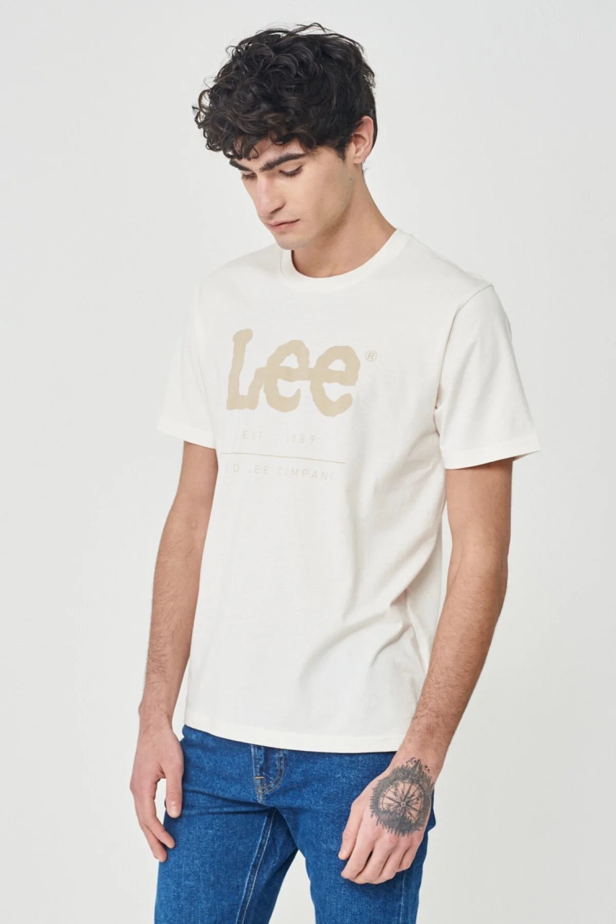 Lee Erkek T-Shirt LV11FQMK Off White