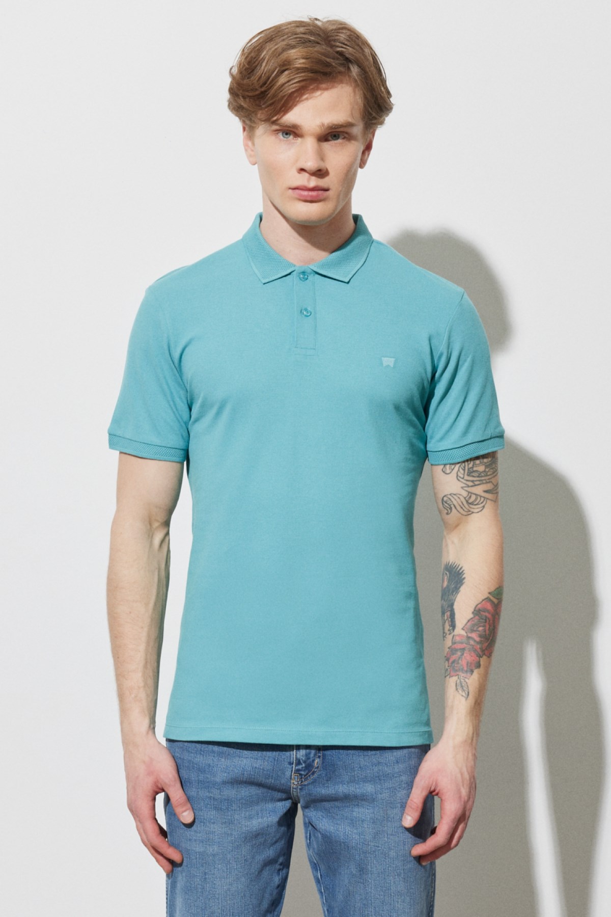 Wrangler Erkek T-Shirt MW211837303 Mint Green
