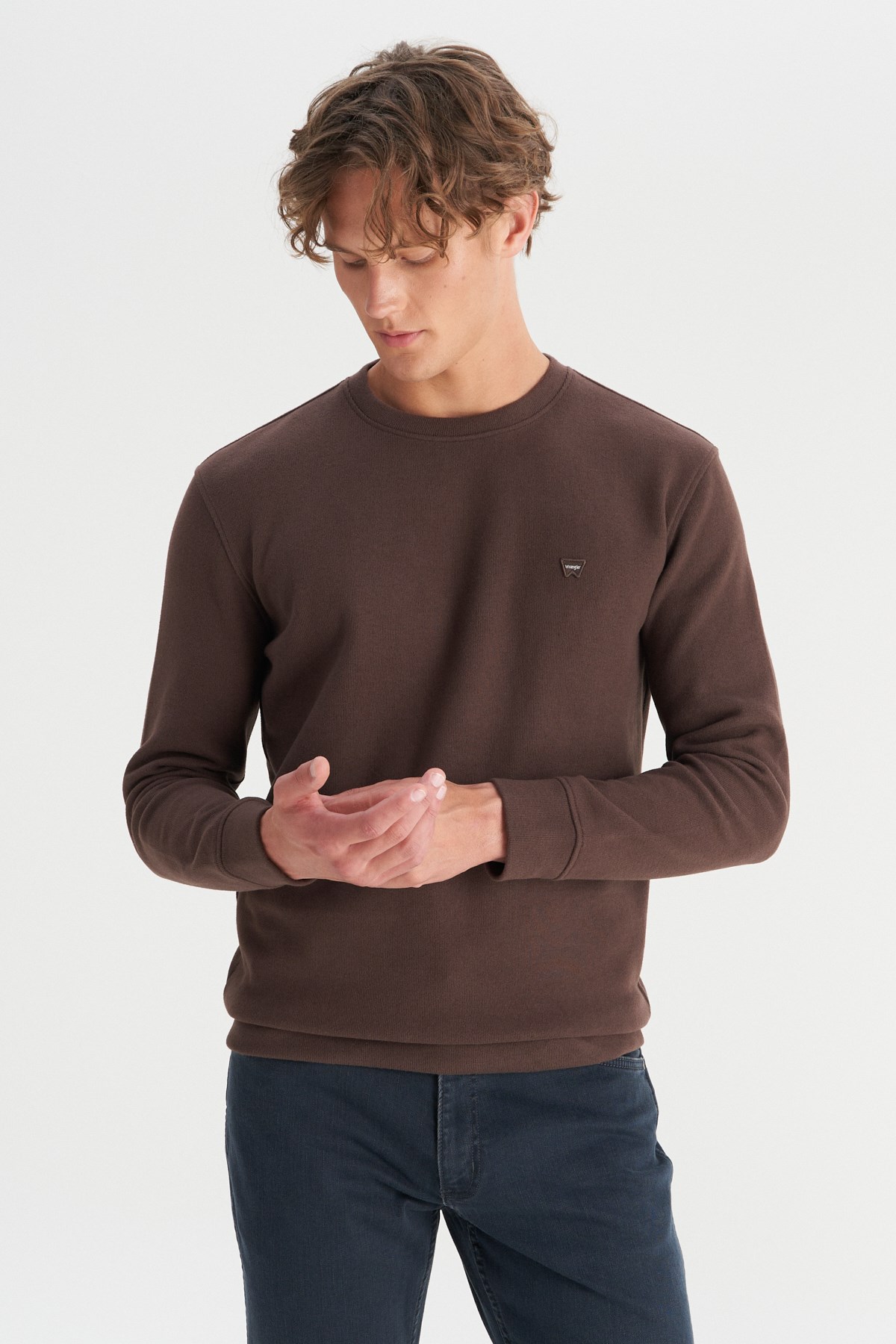 Wrangler Erkek S-Shirt MW242262024 Dark Brown