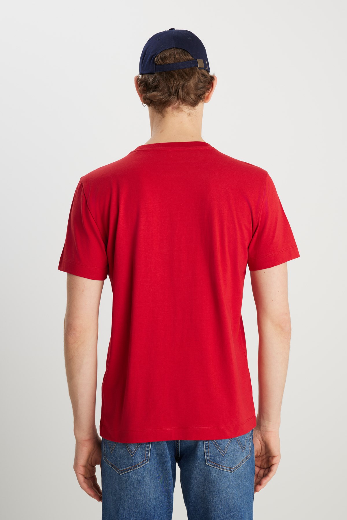 Wrangler Erkek T-Shirt MW70MD33UU Scarlet Red