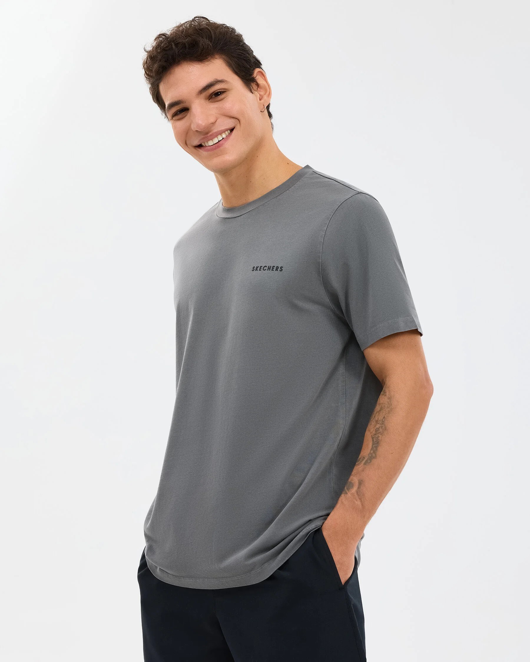 Skechers Erkek T-Shirt S241166 Antrasit