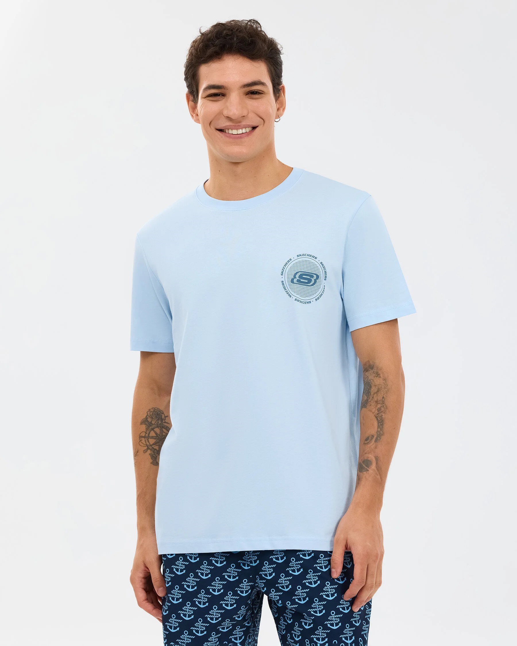 Skechers Erkek T-Shirt S2610119 Lightblue