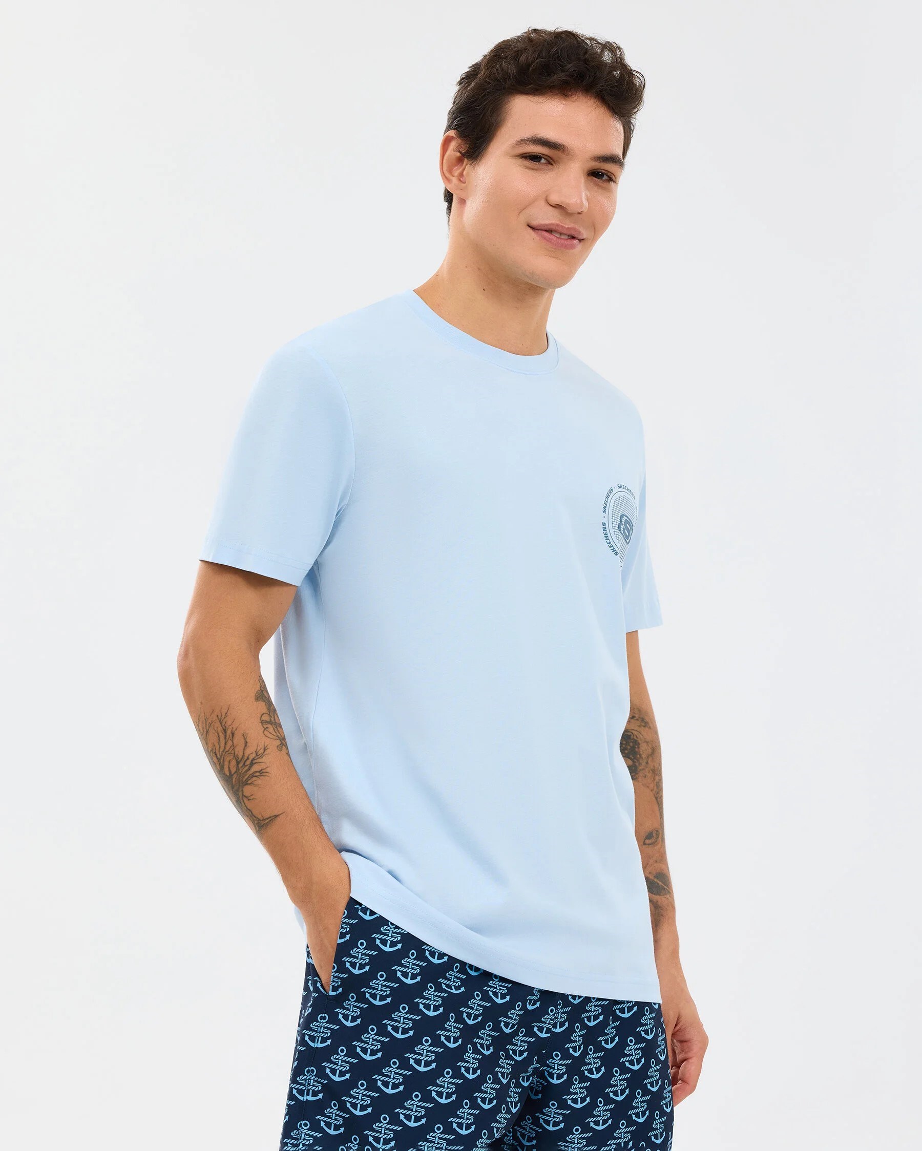 Skechers Erkek T-Shirt S2610119 Lightblue
