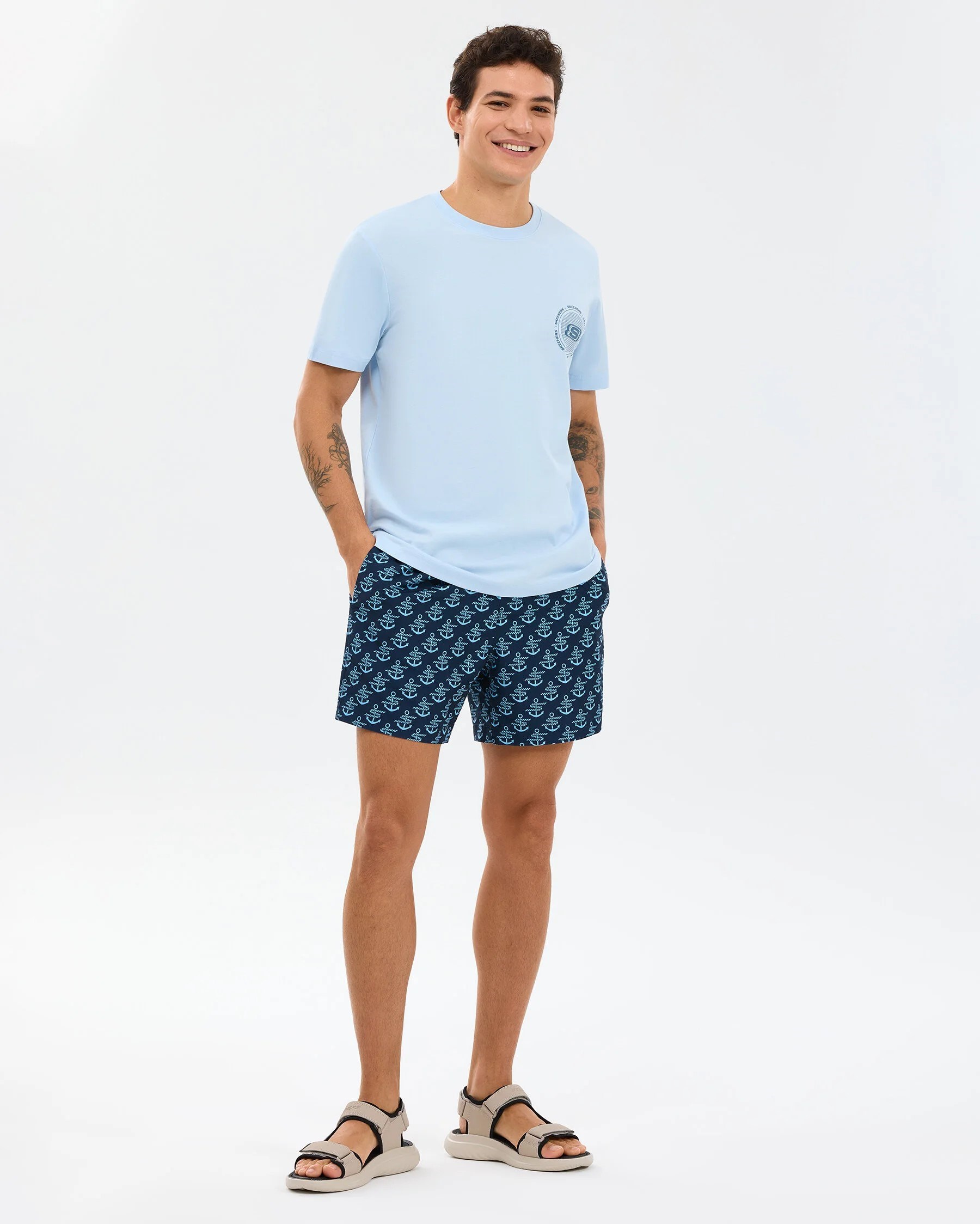 Skechers Erkek T-Shirt S2610119 Lightblue