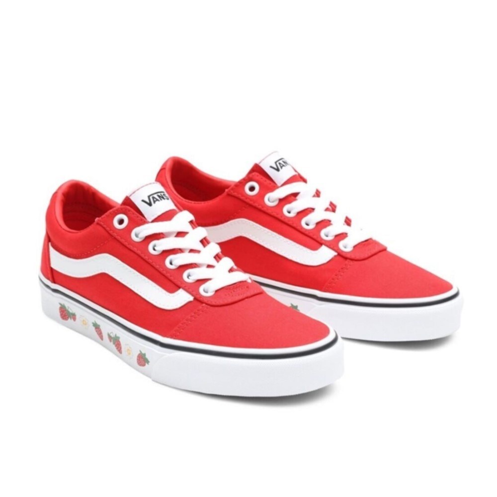 Vans Kadın Ayakkabı VN0A3IUN57Q1 (Strawberry Sidewall) High Risk Red/White
