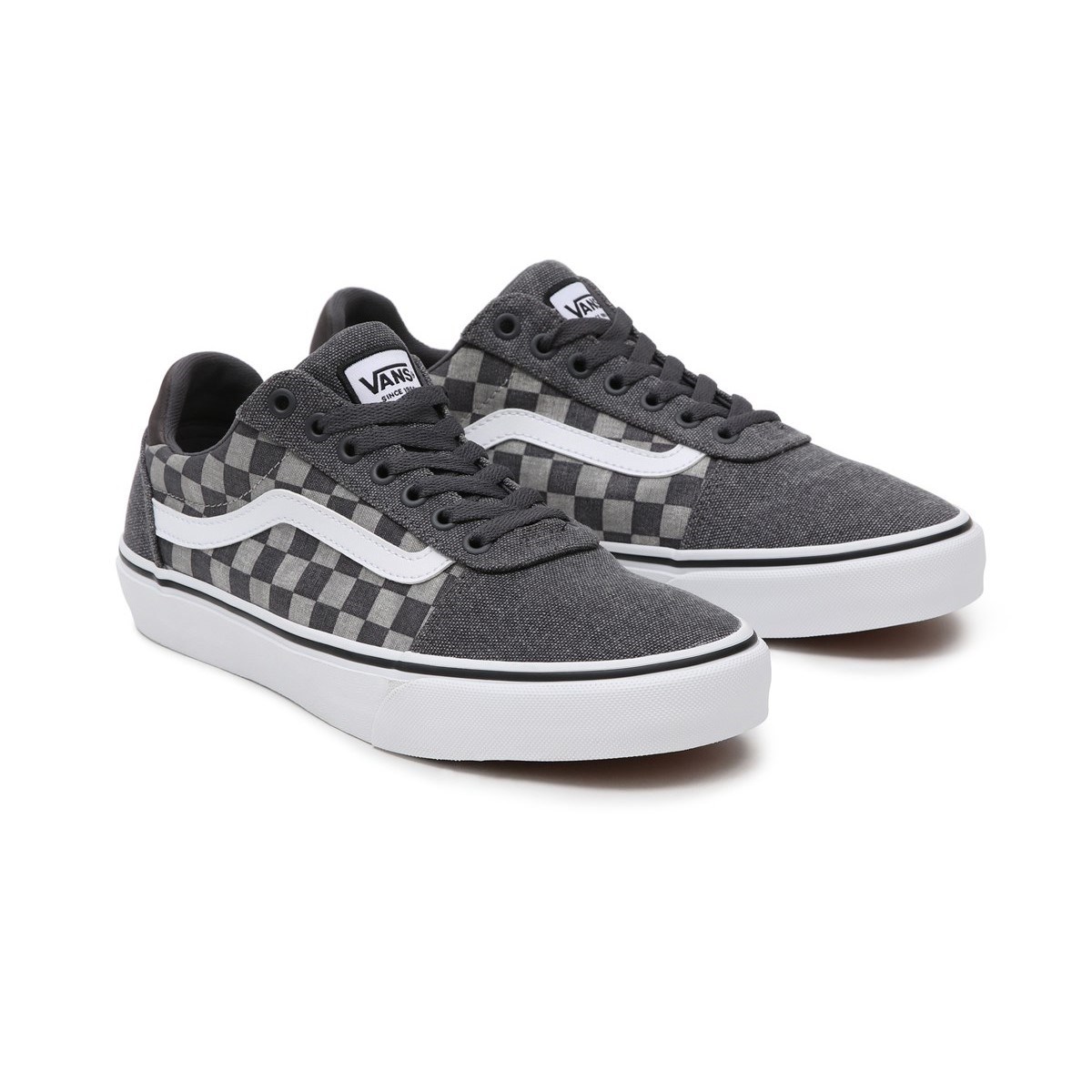 Vans Erkek Ayakkabı VN0A3WLHAPT1 (Washed Check) Asphalt/White