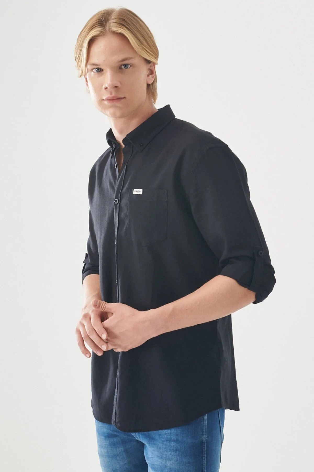 Wrangler Erkek Gömlek W211841001 Black