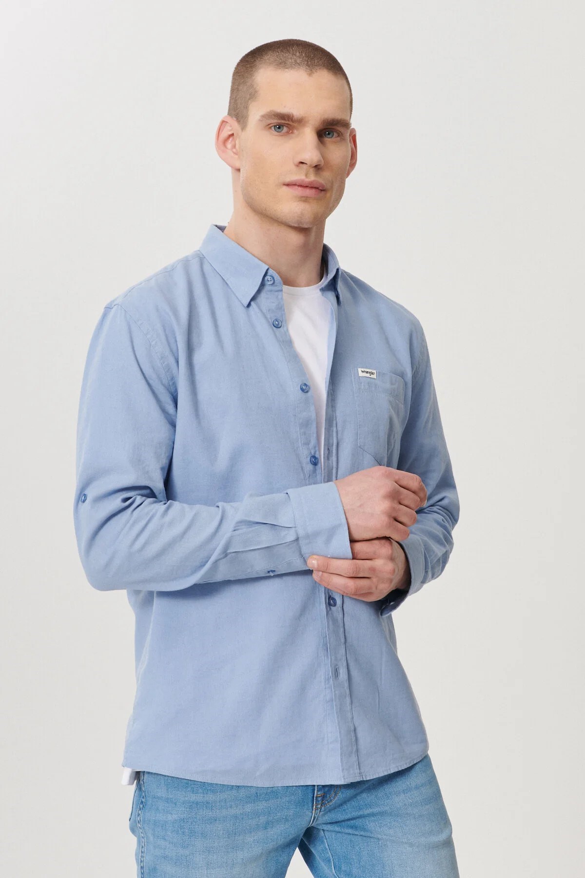 Wrangler Erkek Gömlek W211841400 Blue