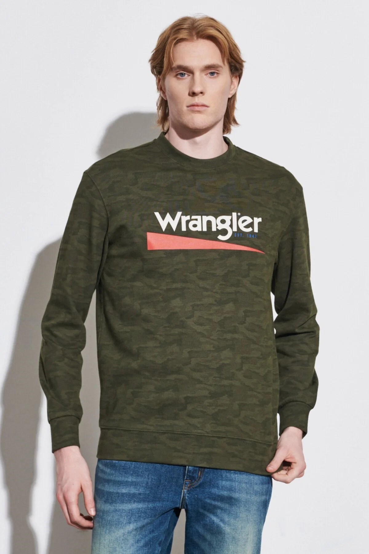 Wrangler Erkek S-Shirt W212305 Green Camo