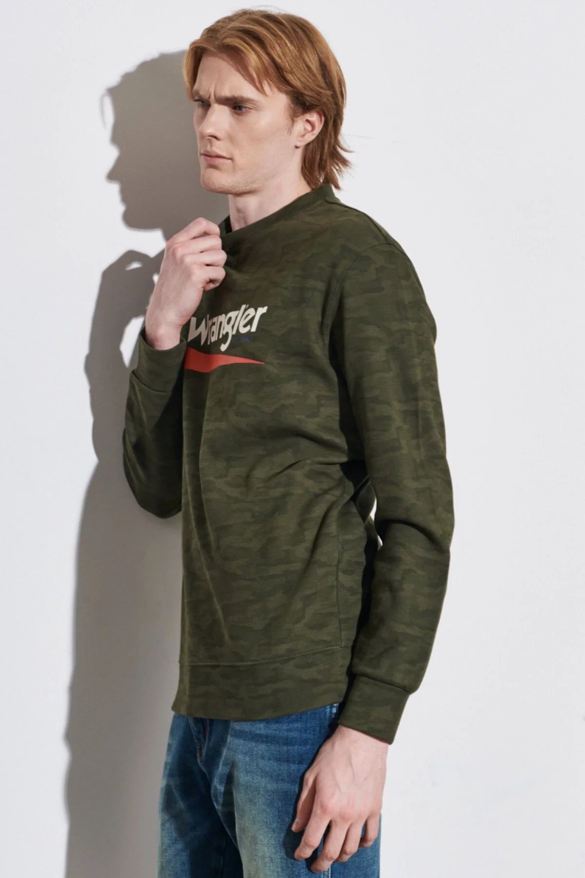 Wrangler Erkek S-Shirt W212305 Green Camo