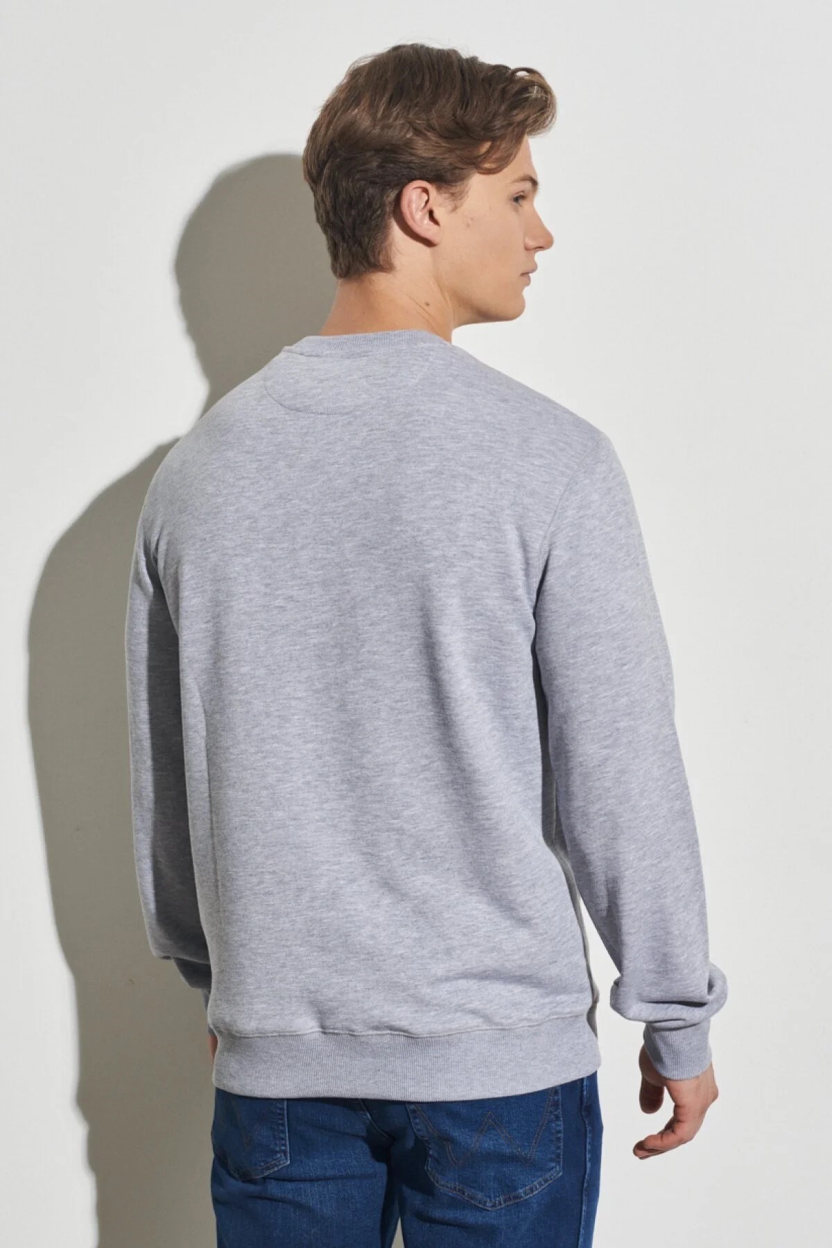 Wrangler Erkek S-Shirt W222562 Mid Grey Melange