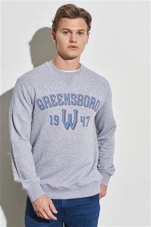 Wrangler Erkek S-Shirt W222562 Mid Grey Melange