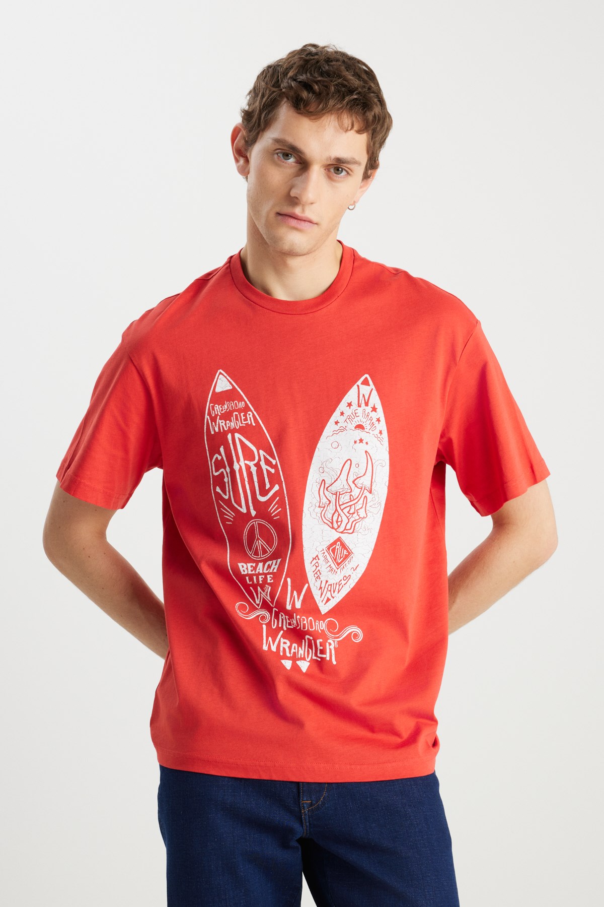 Wrangler Erkek T-Shirt W231238600 Red