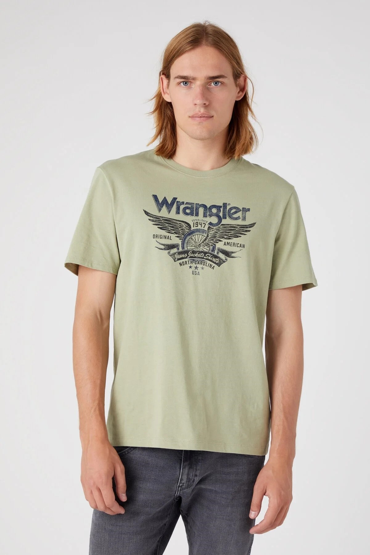 Wrangler Erkek T-Shirt W70PEEG15 Tea Leaf