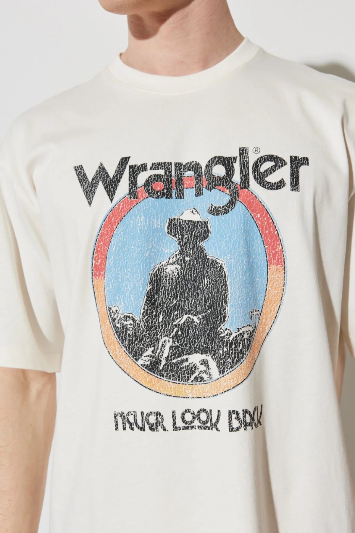 Wrangler Erkek T-Shirt W7CBEE737 Off White