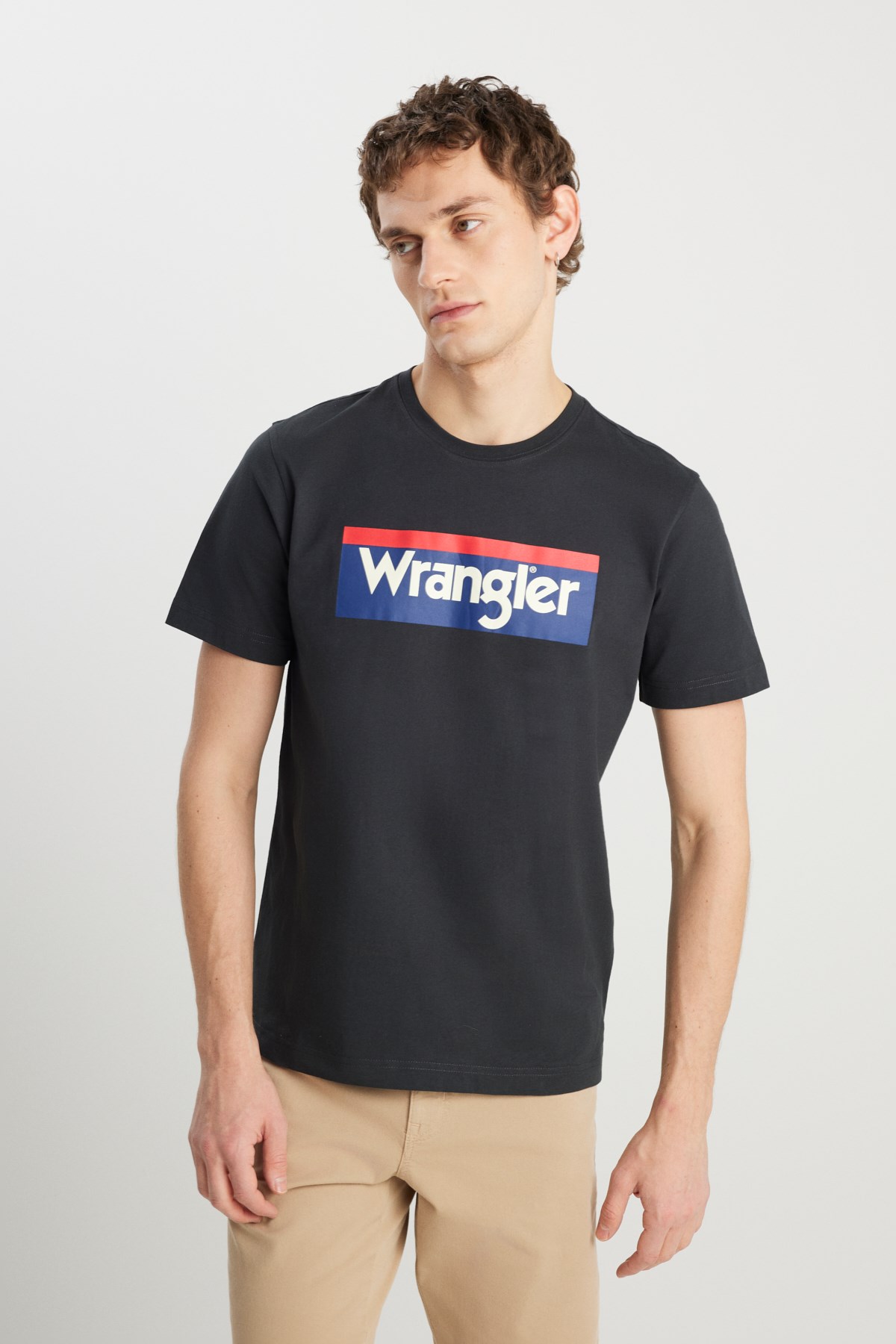 Wrangler Erkek T-Shirt W7H4D3XV6 Faded Black