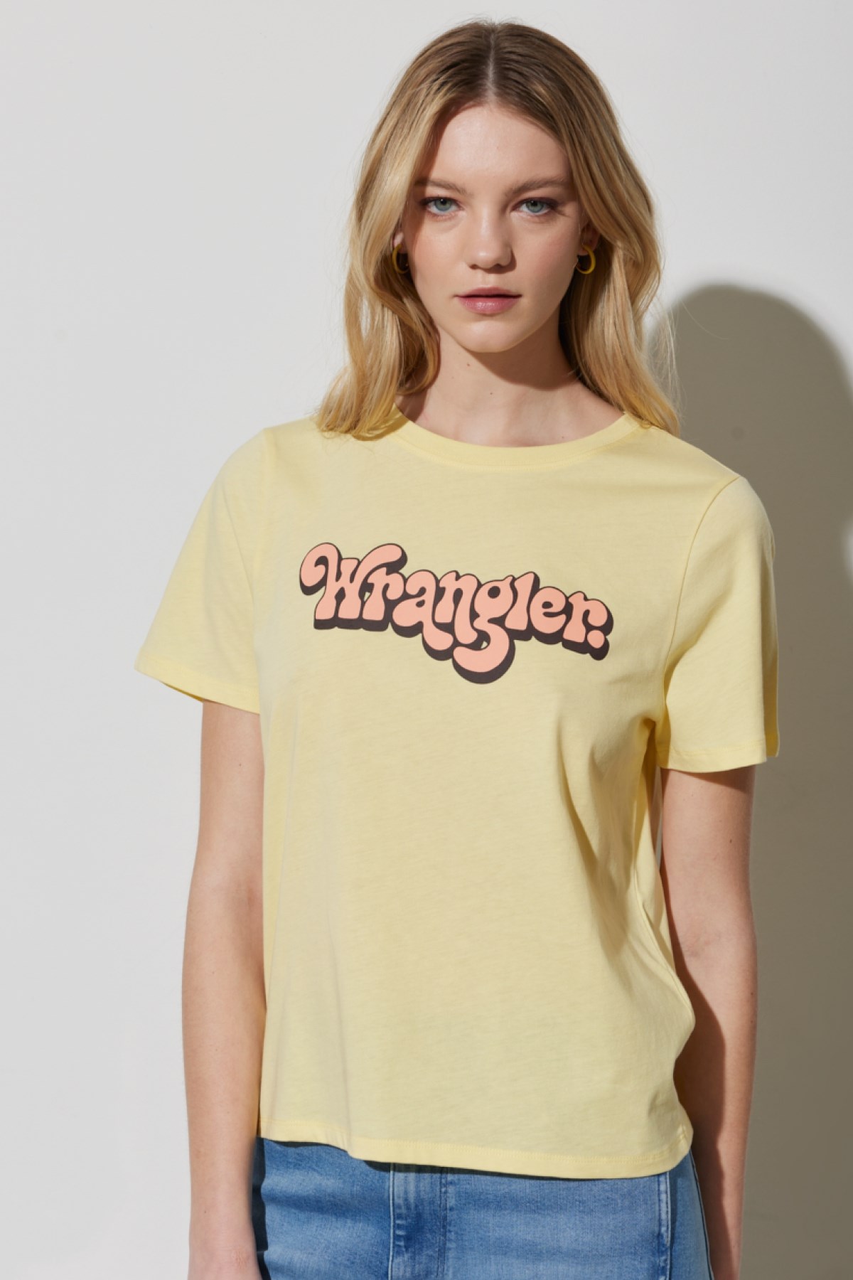 Wrangler Kadın T-Shirt W7N4D3Y37 Pale Banana