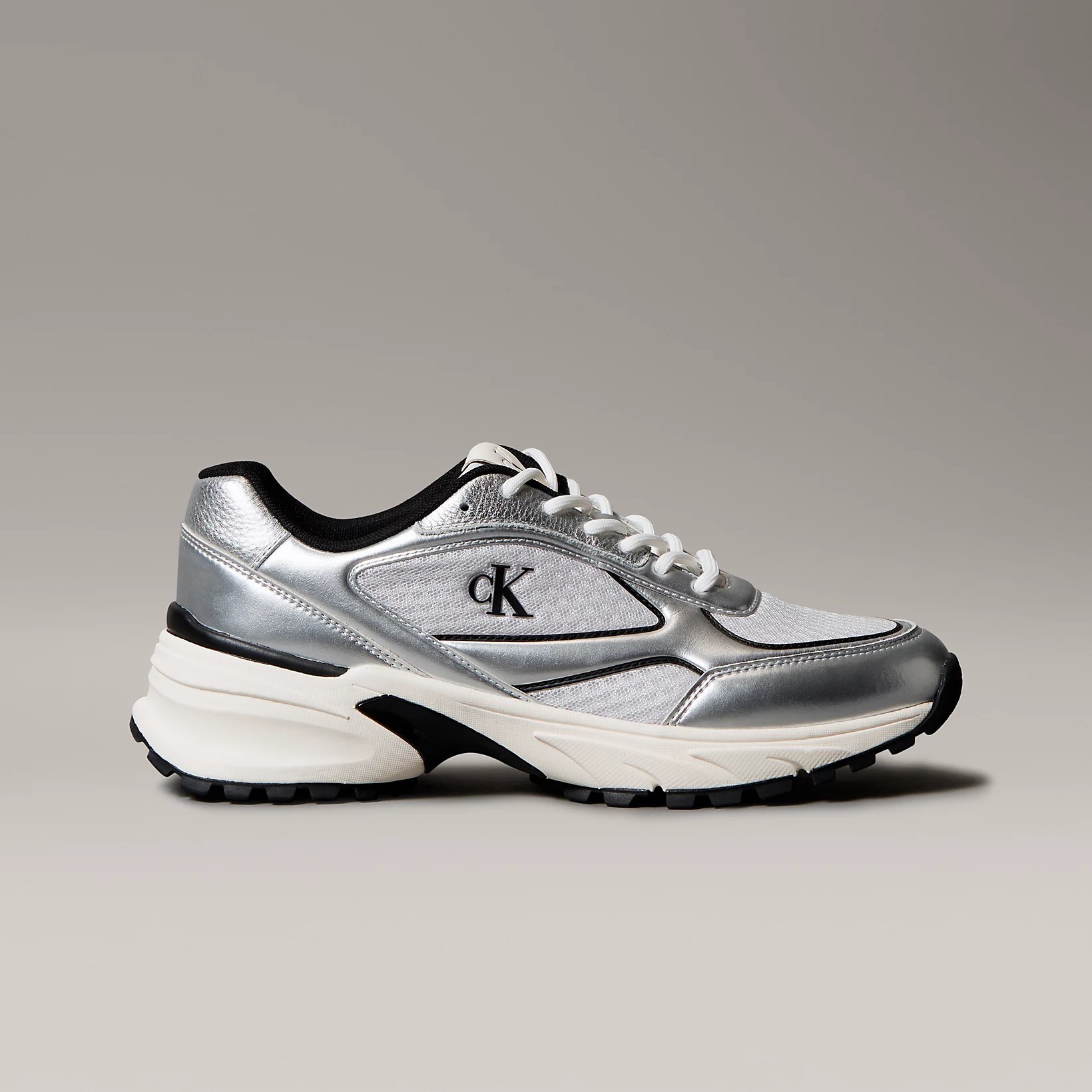 Calvin Klein Erkek Ayakkabı YM0YM014020IX Gümüş/Siyah/Parlak Beyaz
