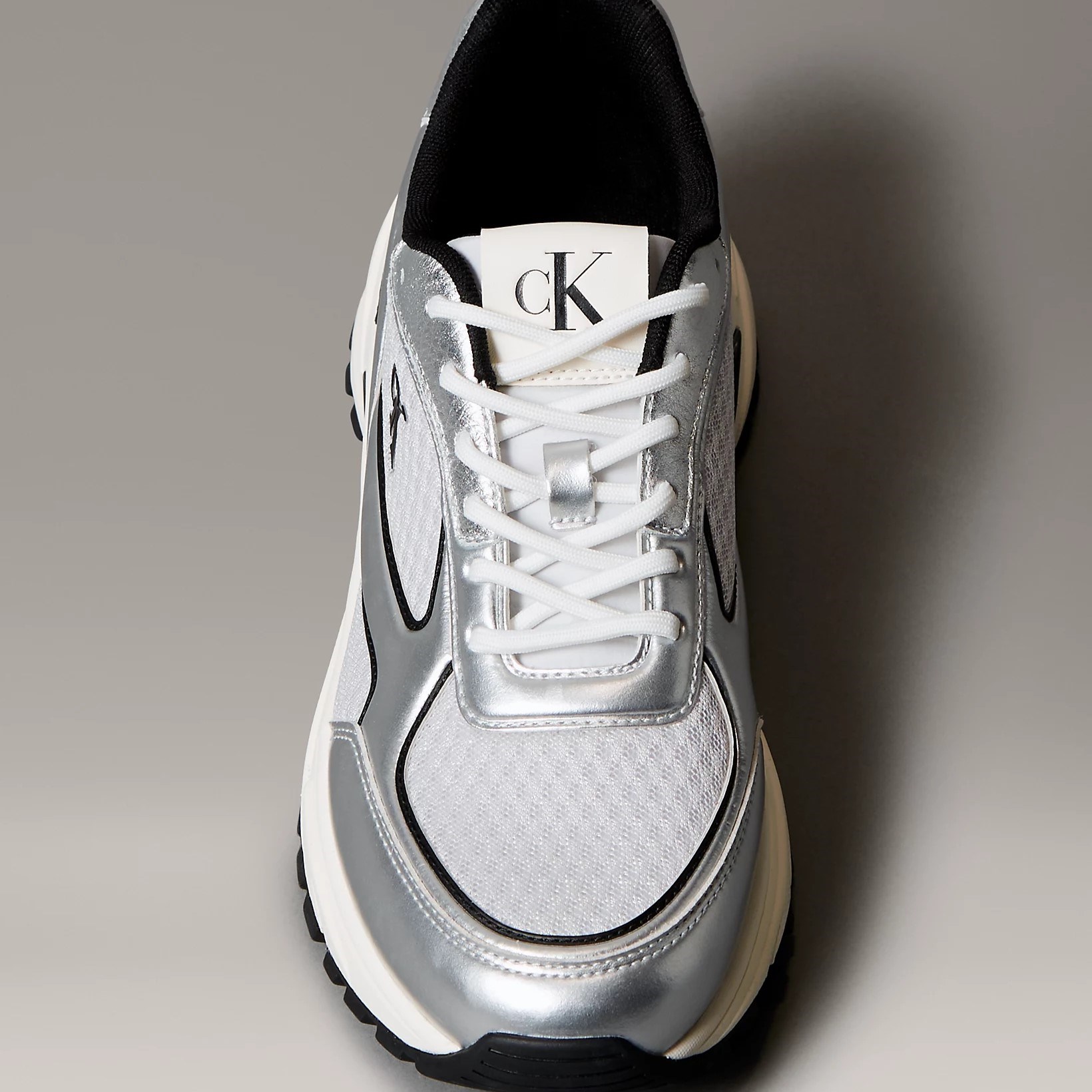 Calvin Klein Erkek Ayakkabı YM0YM014020IX Gümüş/Siyah/Parlak Beyaz